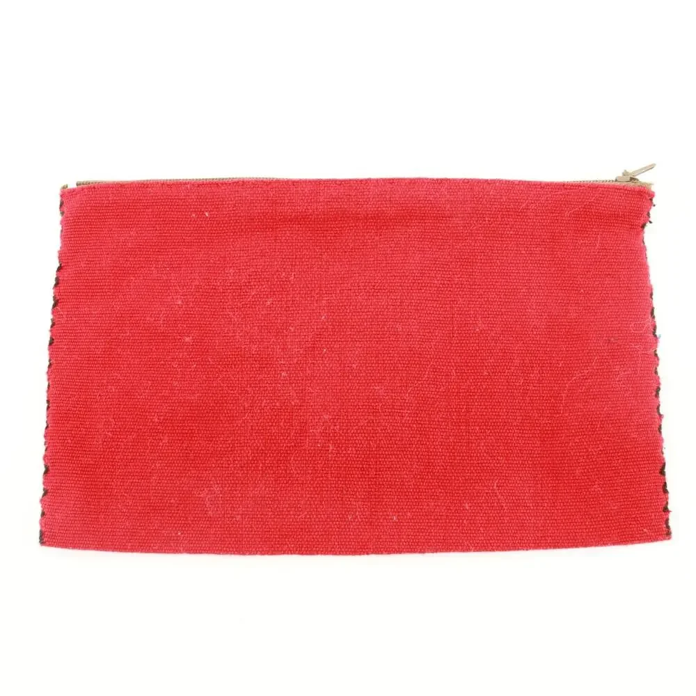 Hand Embroidered Heart Clutch Handbag Women Purse Shoulder Bag
